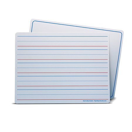 FLIPSIDE PRODUCTS Dry Erase Learning Mat, 2-Sided Ruled/Plain, 9in x 12in, 48PK 20234